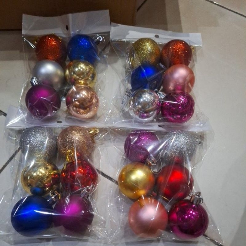 HIASAN BOLA NATAL BESAR/BOLA ISI 6/HIASAN POHON NATAL