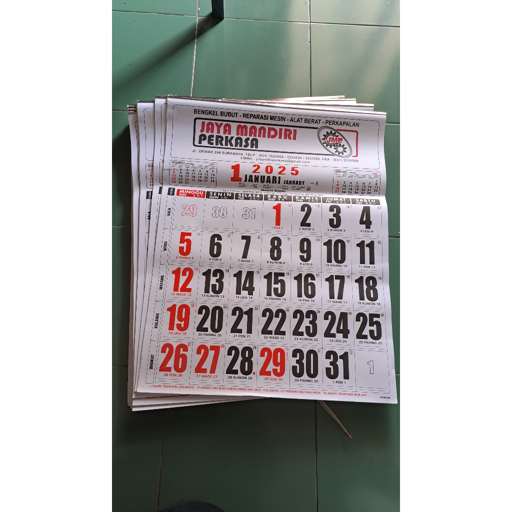 

KALENDER JUMBO SI KK 05 50x64 PLUS SABLON 1 WARNA KLEP SENG