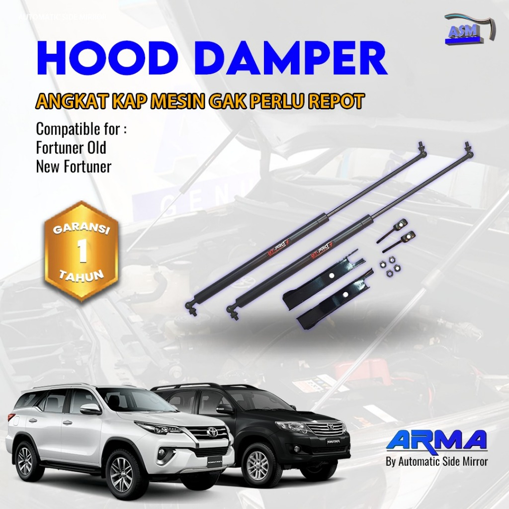 Hood Damper mobil GT-PRO Engine Hood Shock Kap Mesin Hidrolik Toyota Fortuner