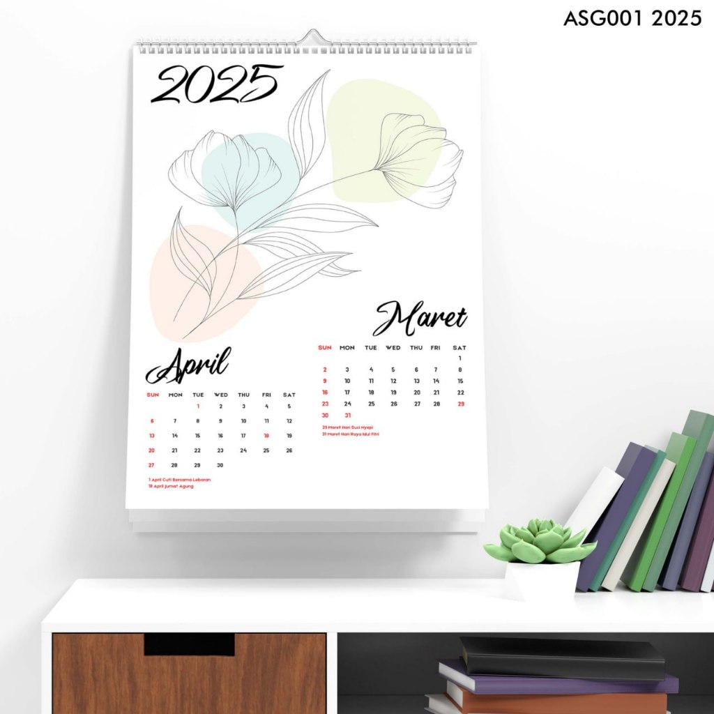 

LENDER 2025 KALENDER DINDING 2025 SPIRAL KALENDER AESTHETIC 2025 UKURAN A3 KAKALENDER DINDING