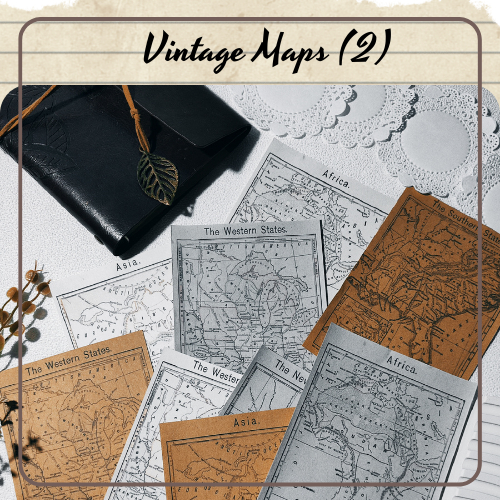 

[10 LEMBAR] vintage map / peta vintage / kertas scrapbook / kertas journaling