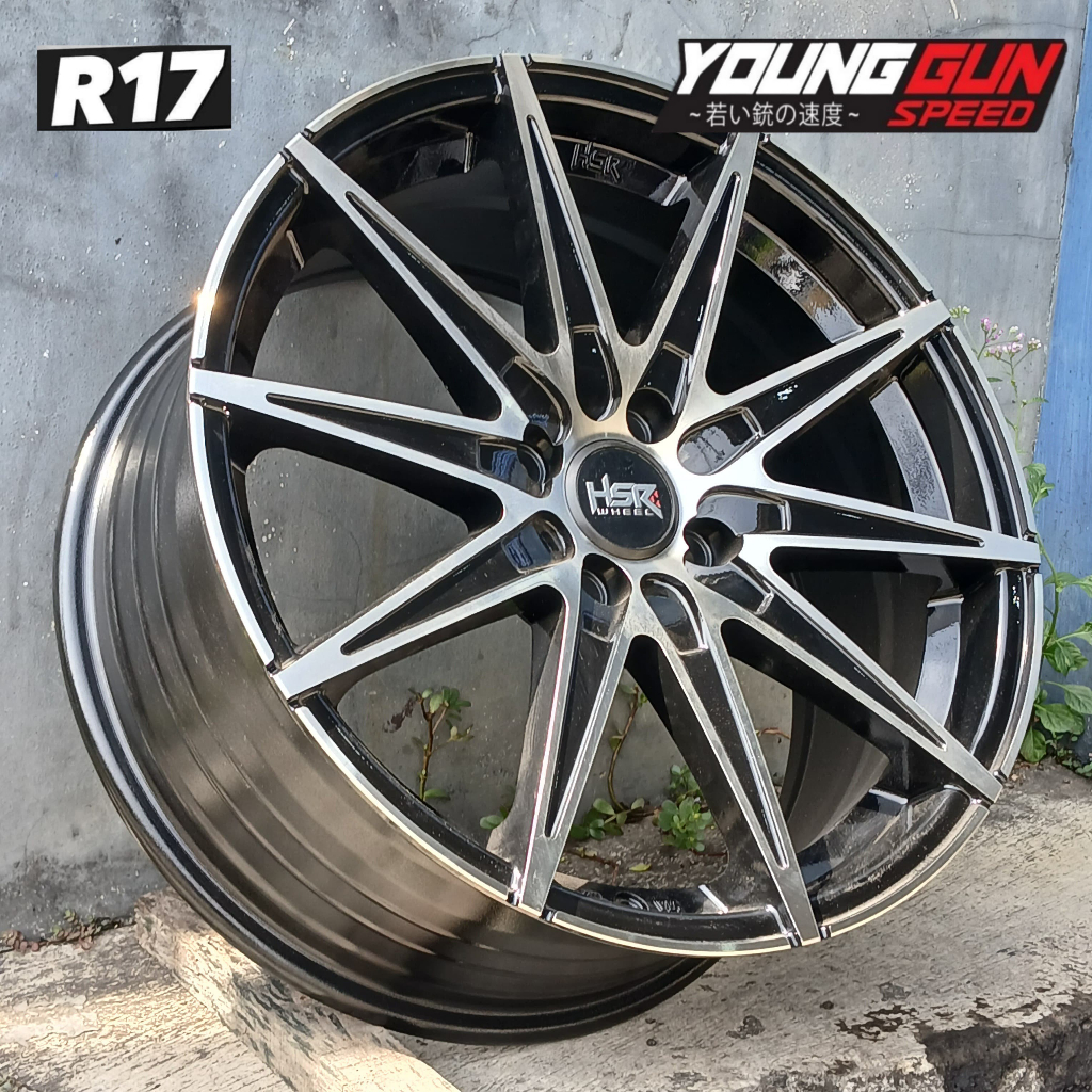 Velg mobil racing ring 17 brio agya calya baleno sigra yaris pelek hsr kccx-2 r17 black machined