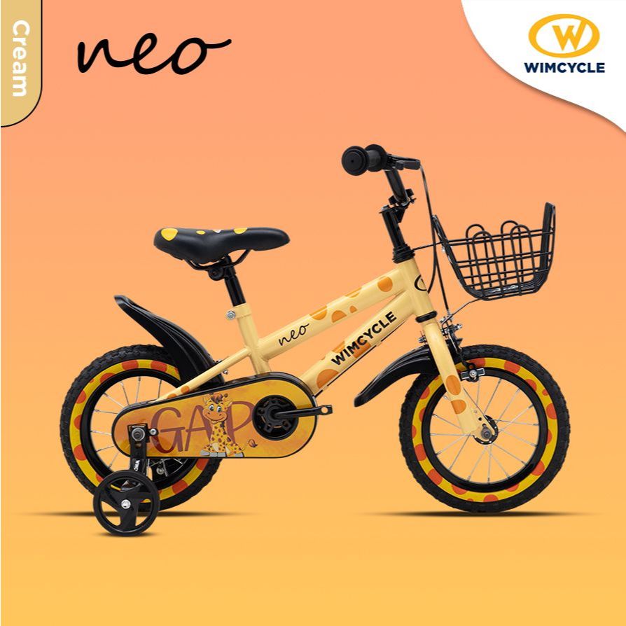 Sepeda Anak WimCycle Neo Gap 12 inch BMX Yellow Wim Cycle