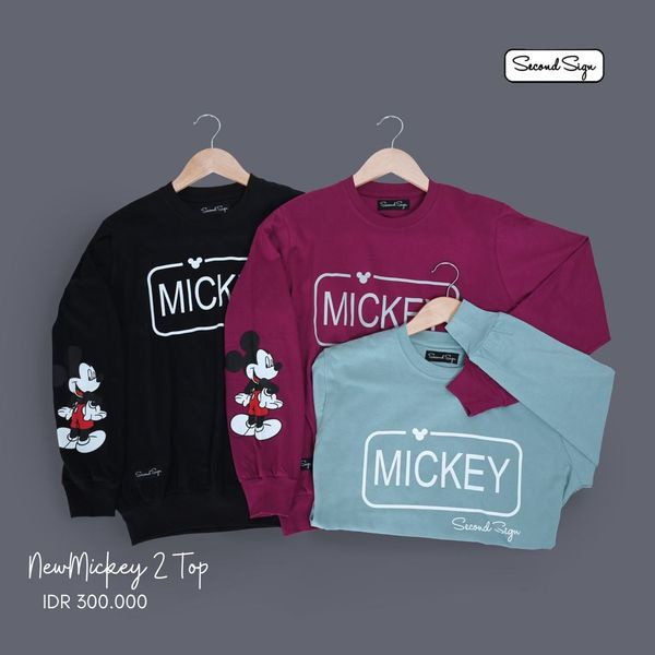 Atasan Wanita Muslim Blouse Casual Top New Mickey By SECOND SIGN Original