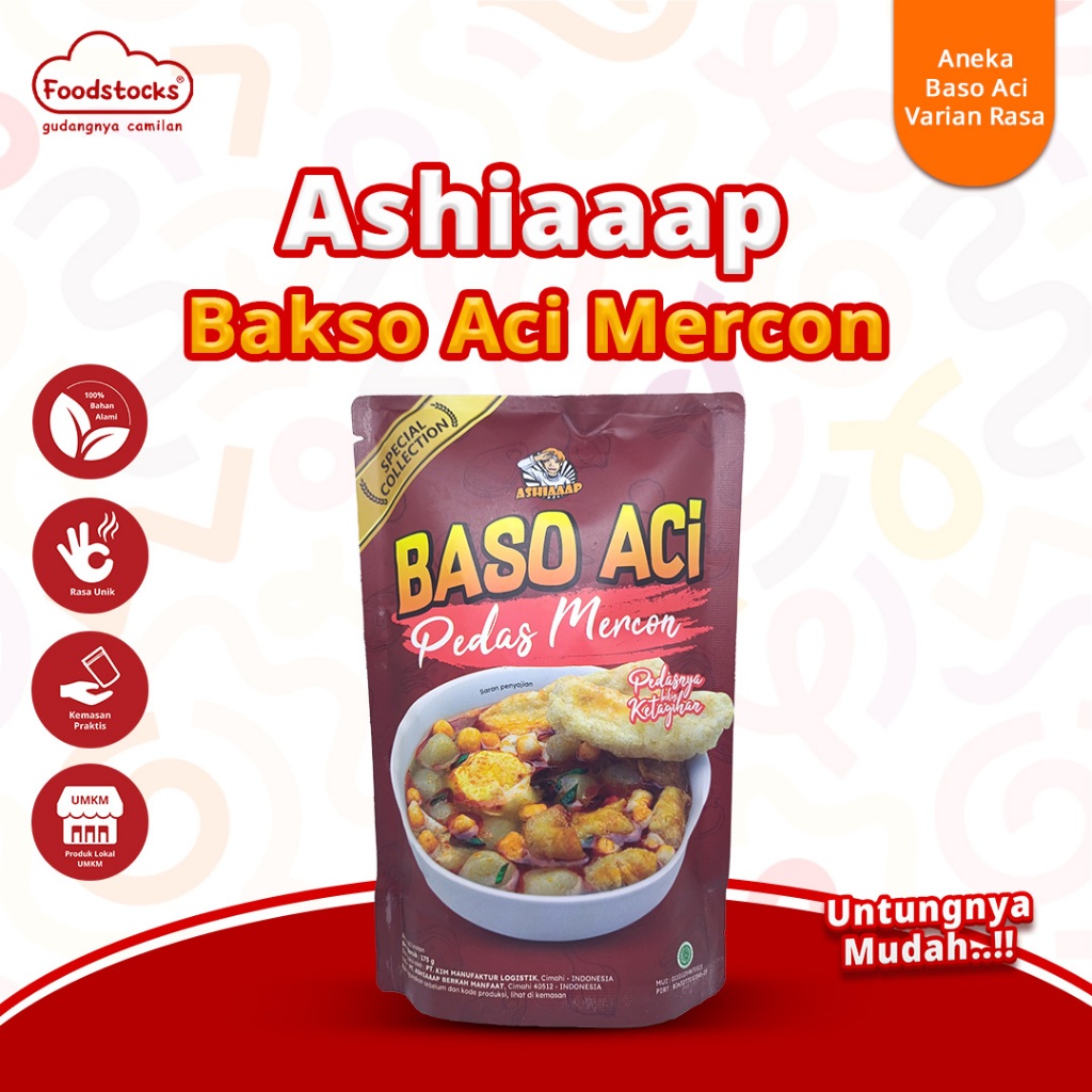 

Ashiaap Bakso Aci Pedas Mercon 175 gram