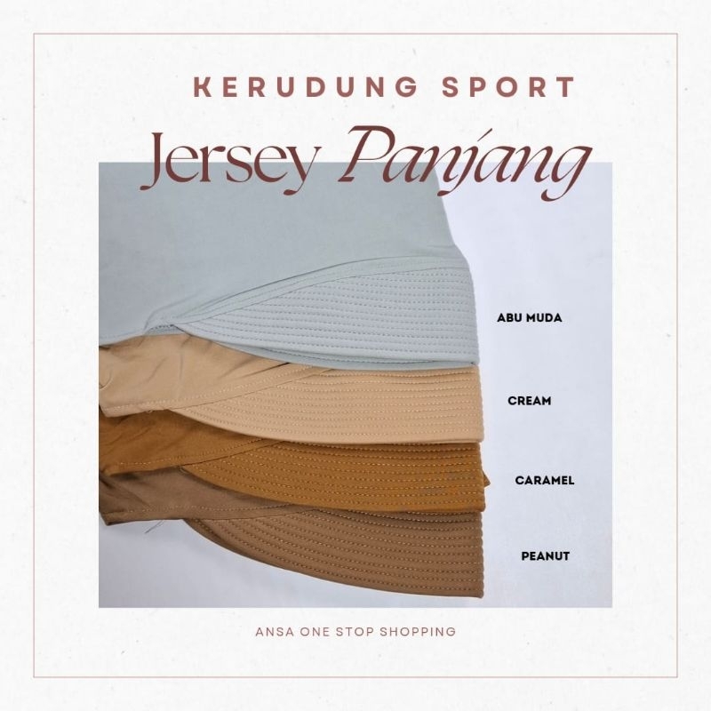 [TOKO ANDA] Hijab Sport Oval Panjang - Jersey Panjang