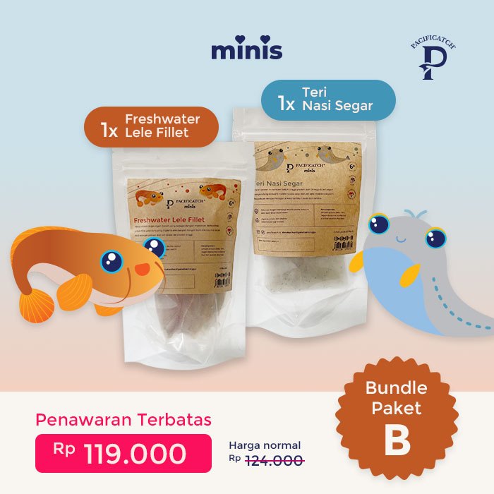 

[BUNDLE B] Pacificatch minis Freshwater Lele Fillet dan Teri Nasi Segar | mpasi bayi