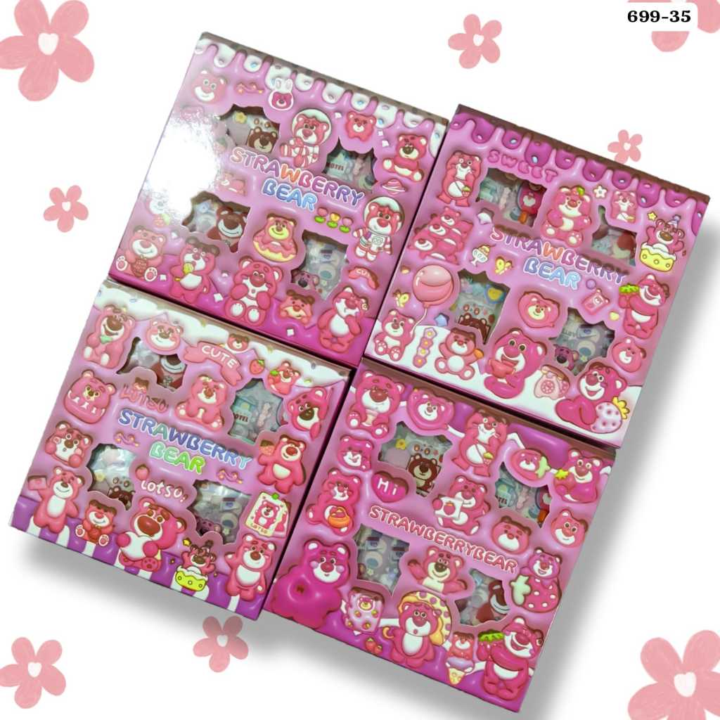 

Stiker Momo Isi 100 Lembar Anti Air Sticker Aesthetic Dekorasi Lotso Strawberry Bear Sticker Murah