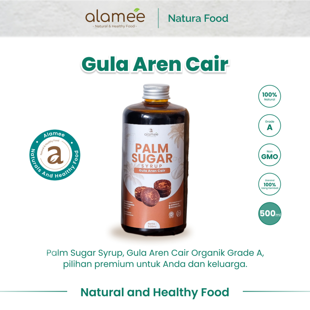 

ALAMEE Gula Aren Cair Syrup Palm Sugar Organic Liquid Organik Brown Sirup Natural 500ml