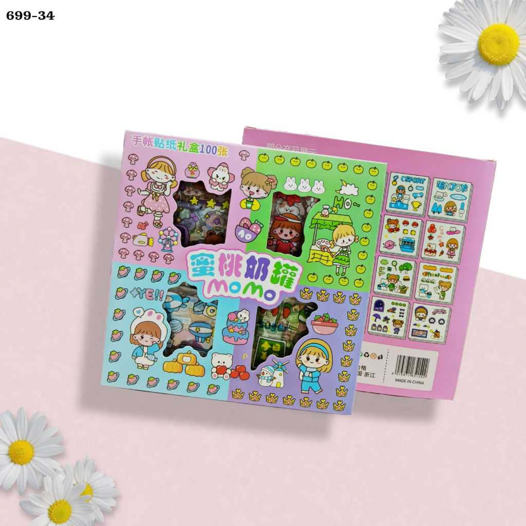

Stiker Momo Isi 100 Lembar 4 warna Anti Air Sticker Aesthetic Dekorasi Momo Raibow Sticker Momojan