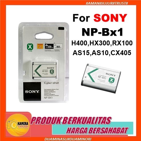 Baterai Sony Np-Bx1 for charger bc csx dsc h400 hx300 rx100 batre rx1 wx300 HDR as15 as10 cx405 hx35