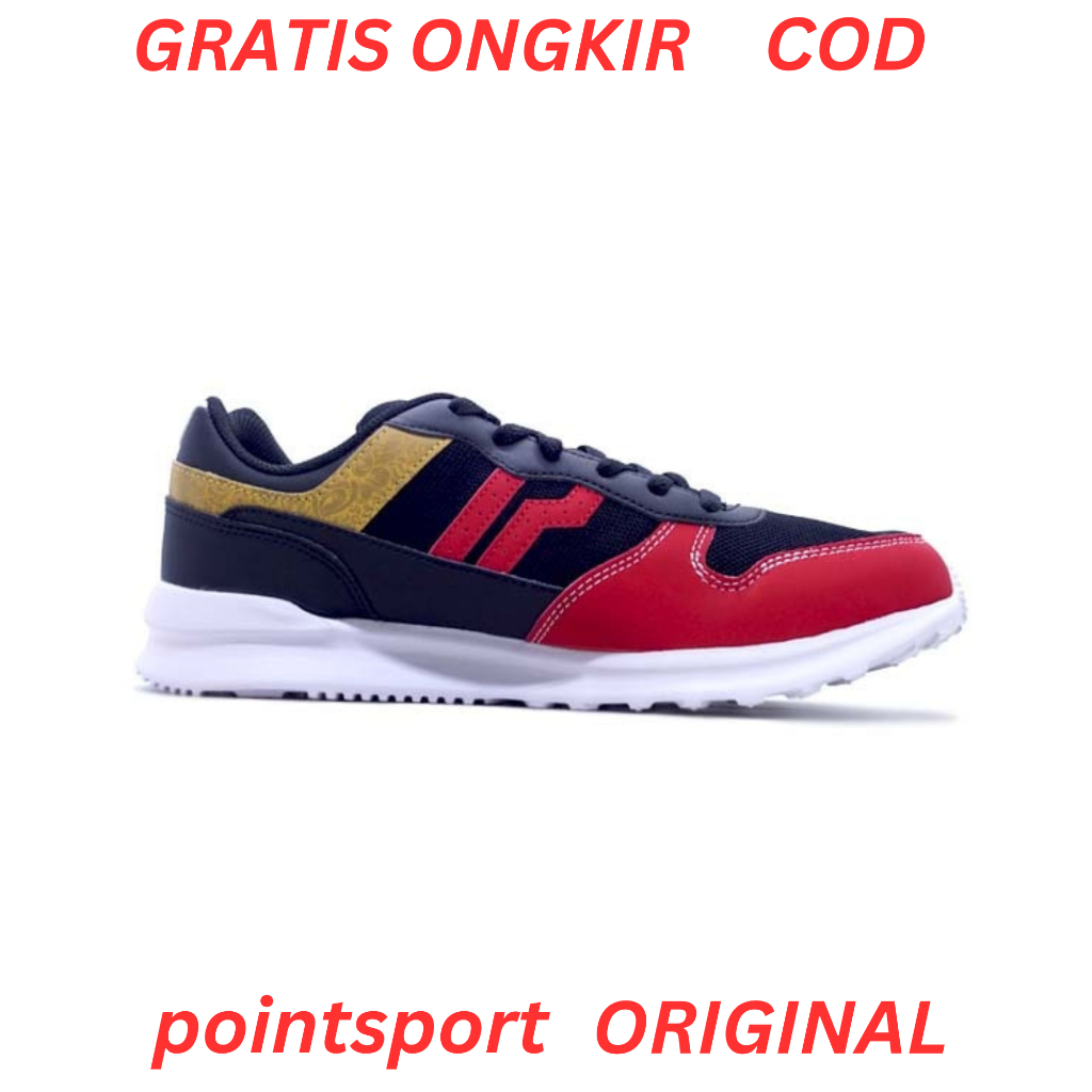 SEPATU PIERO JOGGER BARONG BLACK RED WHITE ORIGINAL
