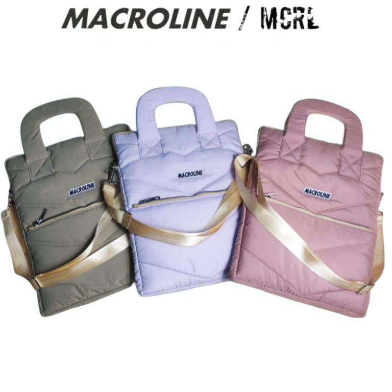 MACROLINE Tas laptop tenteng Tas selempang laptop size 13 14 15 15,6 16 inchi puffy