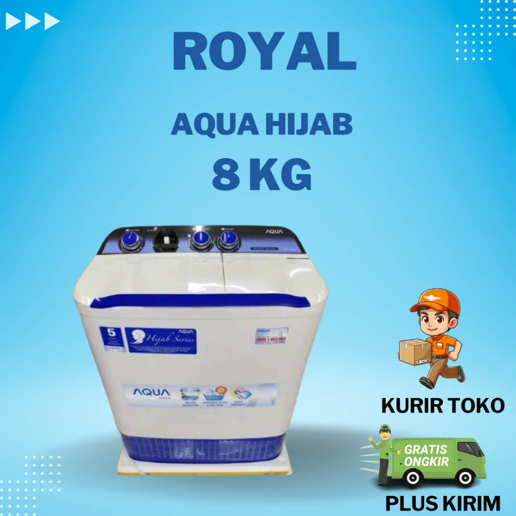 MESIN CUCI 2 TABUNG AQUA 8KG 881XT