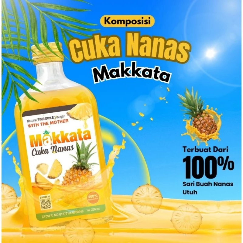 

Cuka NANAS MAKKATA Pineapple Vinegar with the mother Nanas Utuh 250 ml