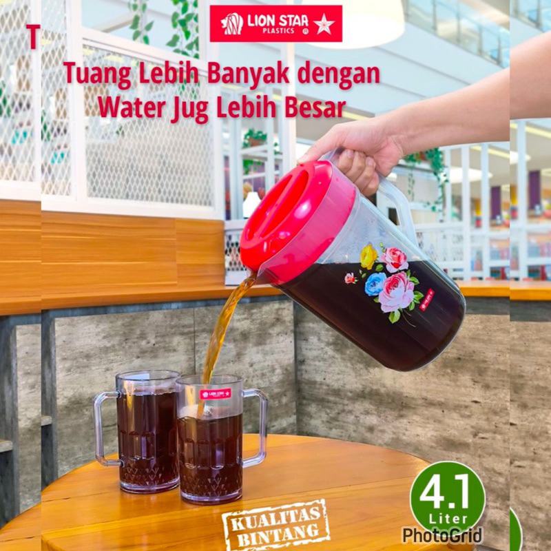 Teko Eskan Lion Star Jumbo 4.1 Liter Teko Plastik Tahan Panas