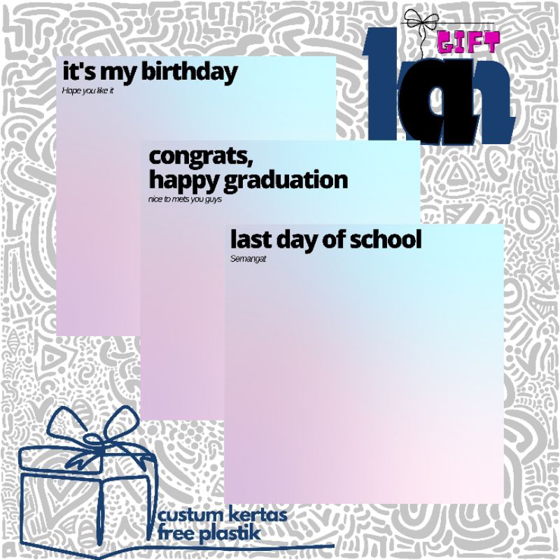 

HAN GIFT - PART 5 ALAS PACKAGING | MINI GIFT CUSTOM KERTAS FREE PLASTIK | KARTU UCAPAN