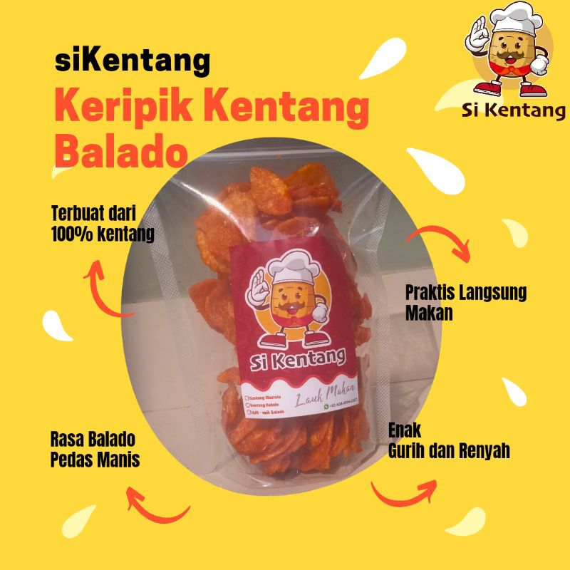 

Si Kentang Keripik Balado Pedas Manis Renyah 350 gram