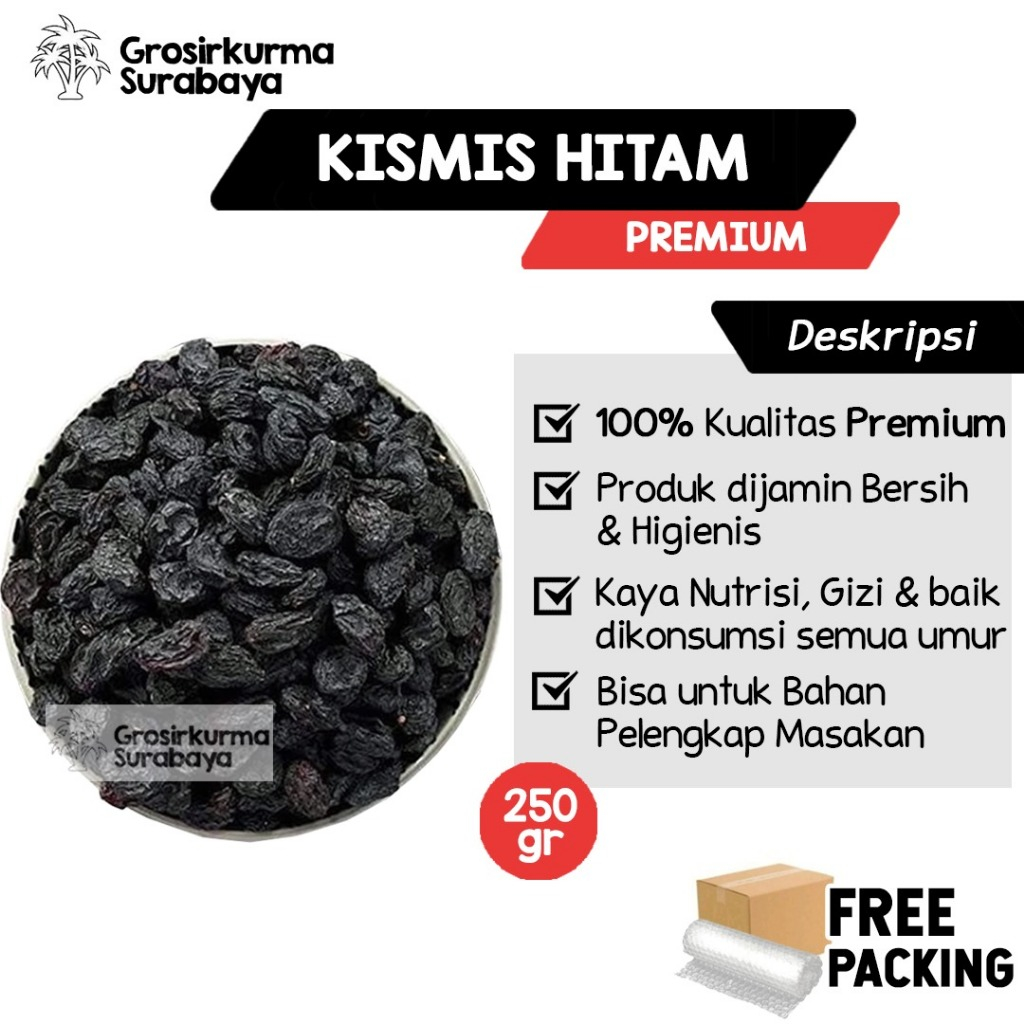 

Kismis Black Raisins Kismis Hitam Enak & Fresh Cocok Untuk Oleh-oleh Haji Umroh Camilan Sehat