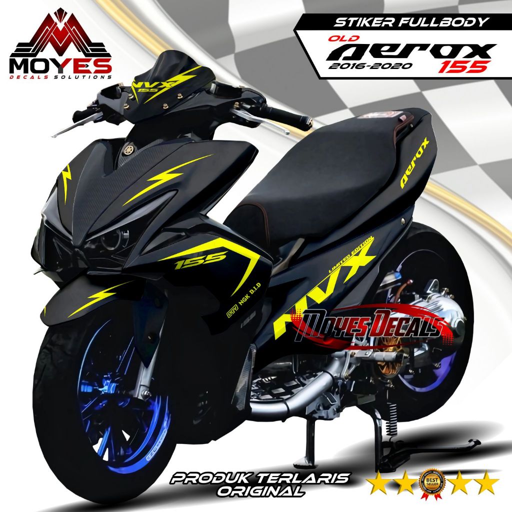 Decal Sticker Aerox 155 Old Full Body List Polos - Stiker Variasi Motor Aerox 155 Old Full Body