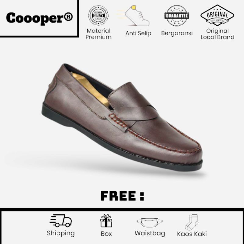 Sepatu Pantofel Coklat Hitam Loafers Pria Wanita Kerja Formal Casual Wisuda Kondangan