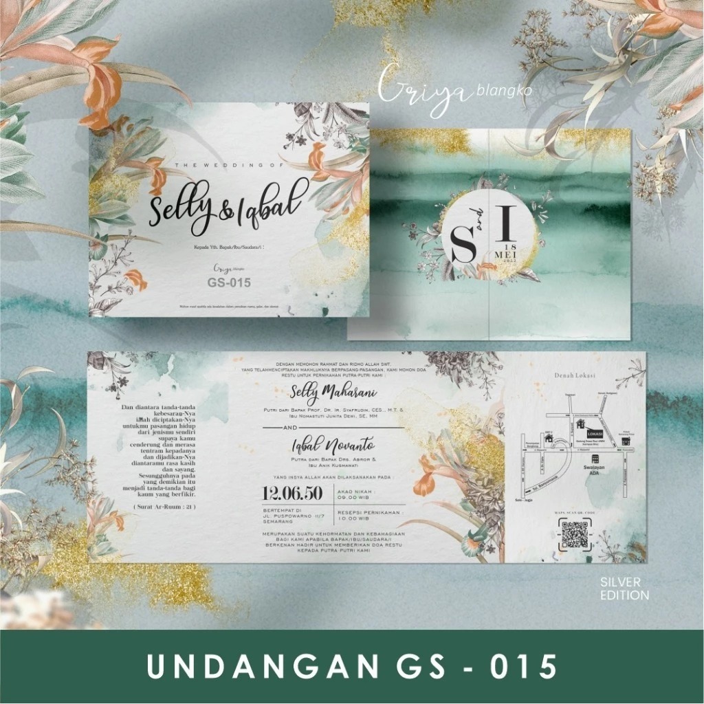 UNDANGAN PERNIKAHAN GRIYA GS 015 | Cantik | Elegan