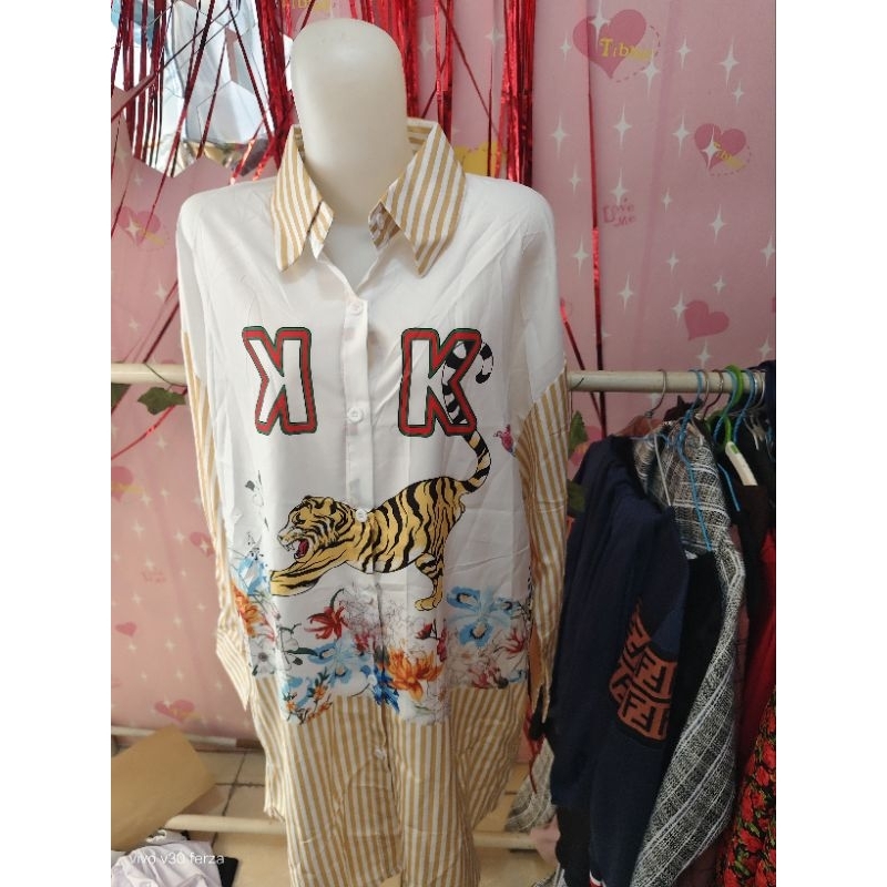 kemeja bangkok motif harimau