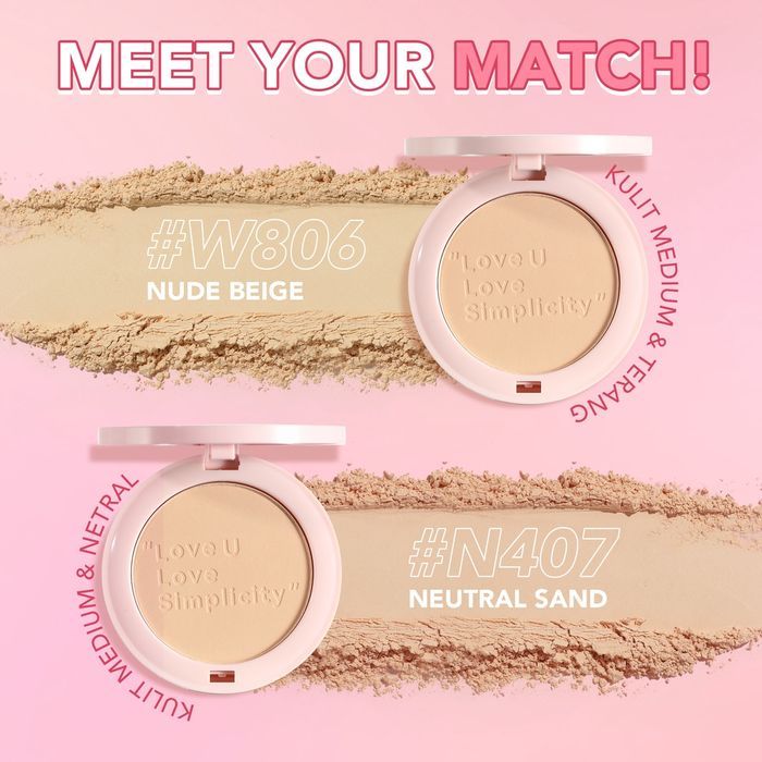 PROMO 1  Y.O.U SIMPLICITY FLAWLESS COMPACT POWDER BEDAK PADAT NATURAL MAKEUP TAHAN LAMA