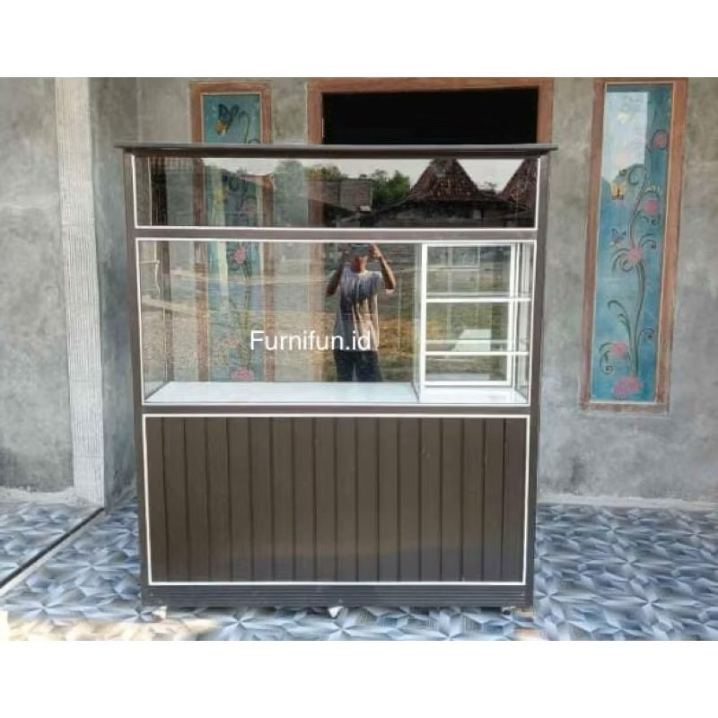 Gerobak Jualan Aluminium / Gerobak Kaca / Etalase Warteg