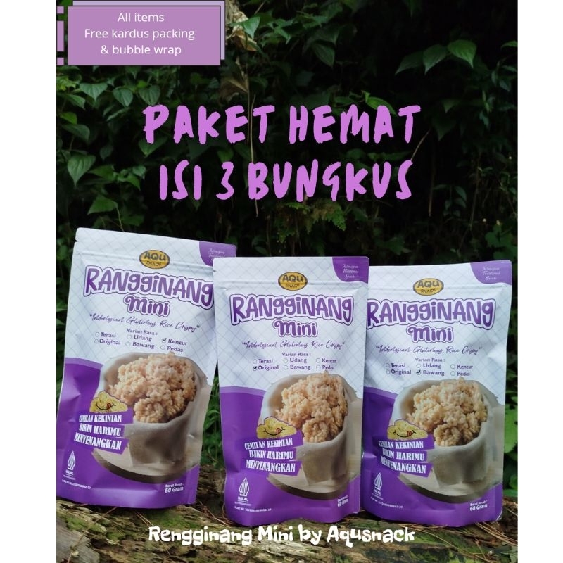 

Paket Hemat Isi 3 bungkus Rengginang Mini AquSnack