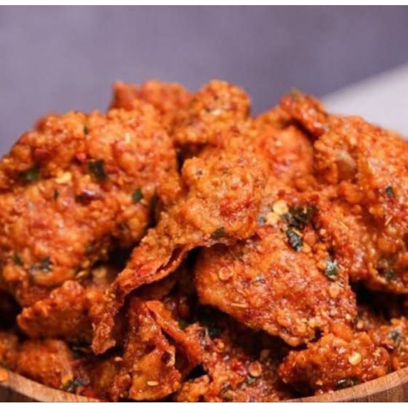 

kulit ayam pedas daun jeruk
