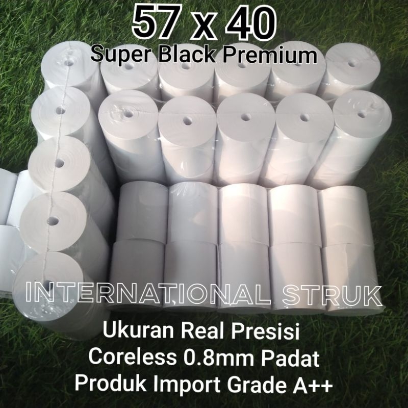 

10 ROLL KERTAS STRUK THERMAL 57X40 58X40 TERMAL PAPER ROLL PRINTER BLUETOOTH 58MM PREMIUM