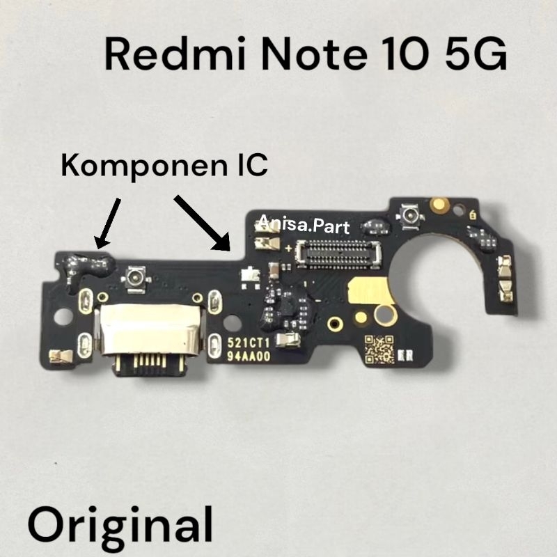 Papan Cas Konektor Cas Xioami Redmi Note 10 5G Original Full Komponen Ic Board Charger Papan Cas Kon