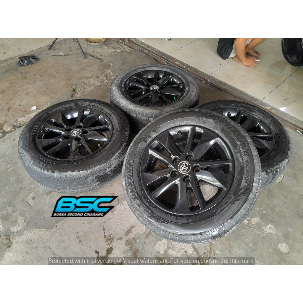 Velg Mobil Bekas R16 Ori Oem Innova Reborn Hitam Pcd 5x114 Plus Ban Ring 16 Buat Inova Camry Luxio N
