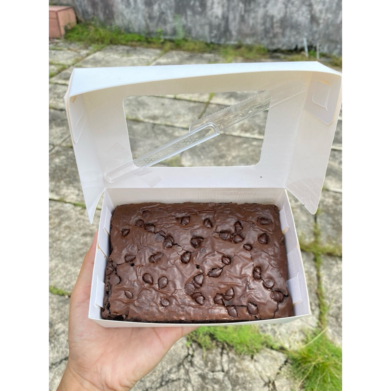 

Brownies topping chocochips | Fudgy Brownies | loyang 15x10 cm