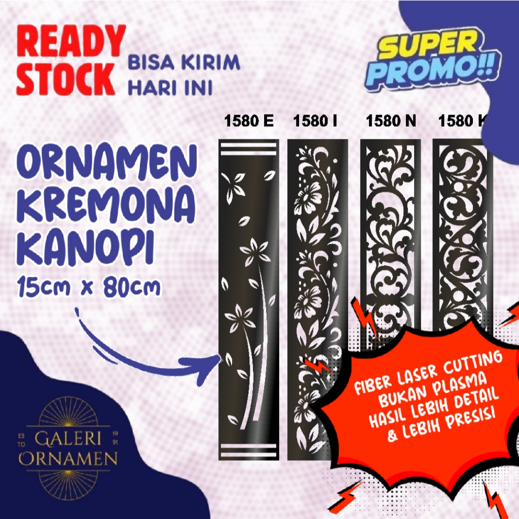 Ornamen Laser Cutting 15x80 Cocok Buat Isian Kremona Kanopi