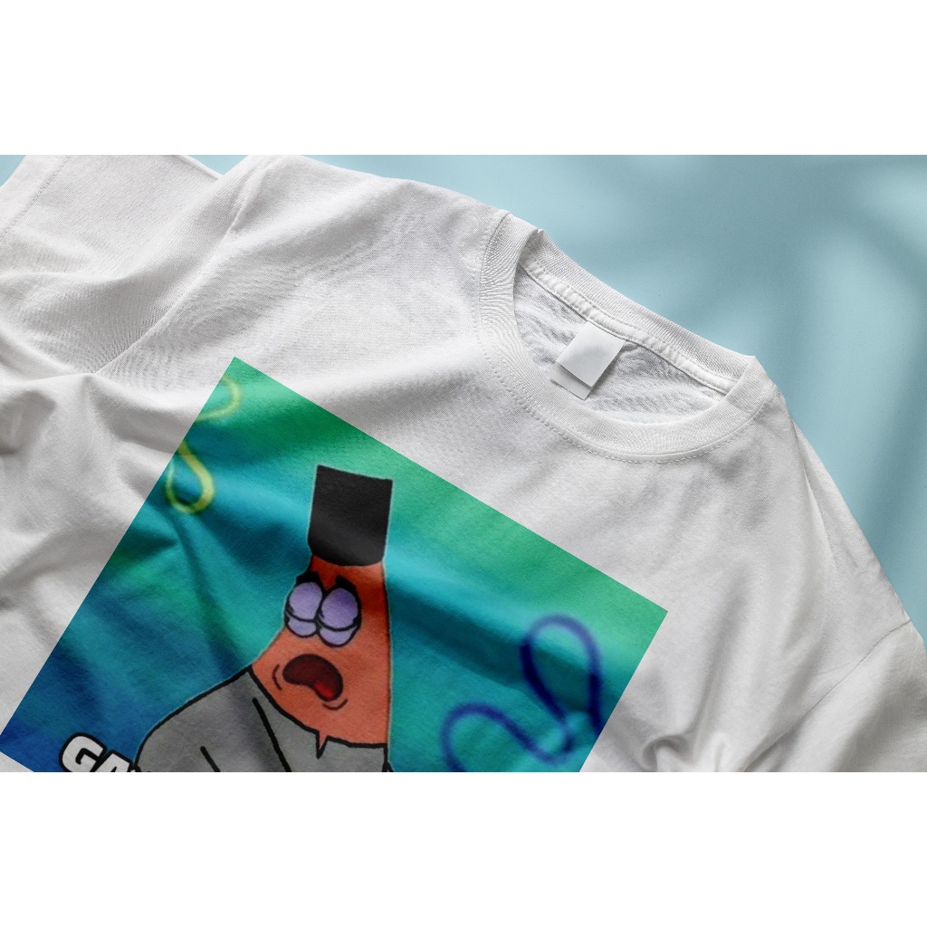 KAOS KHUSUS ANAK MEME STIKER PATRICK 'ah gaboleh haram' TEBAL
