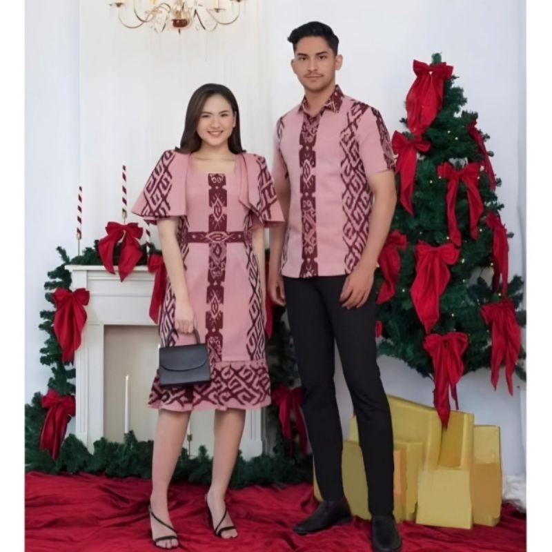 baju couple tenun, dress natal terbaru, dress kondangan, dress pesta, baju natal