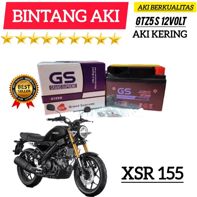 Aki Motor XSR 155 Aki Motor GS Grand Supreme Aki Kering Accu Kering GTZ5S 12 volt 4Ah