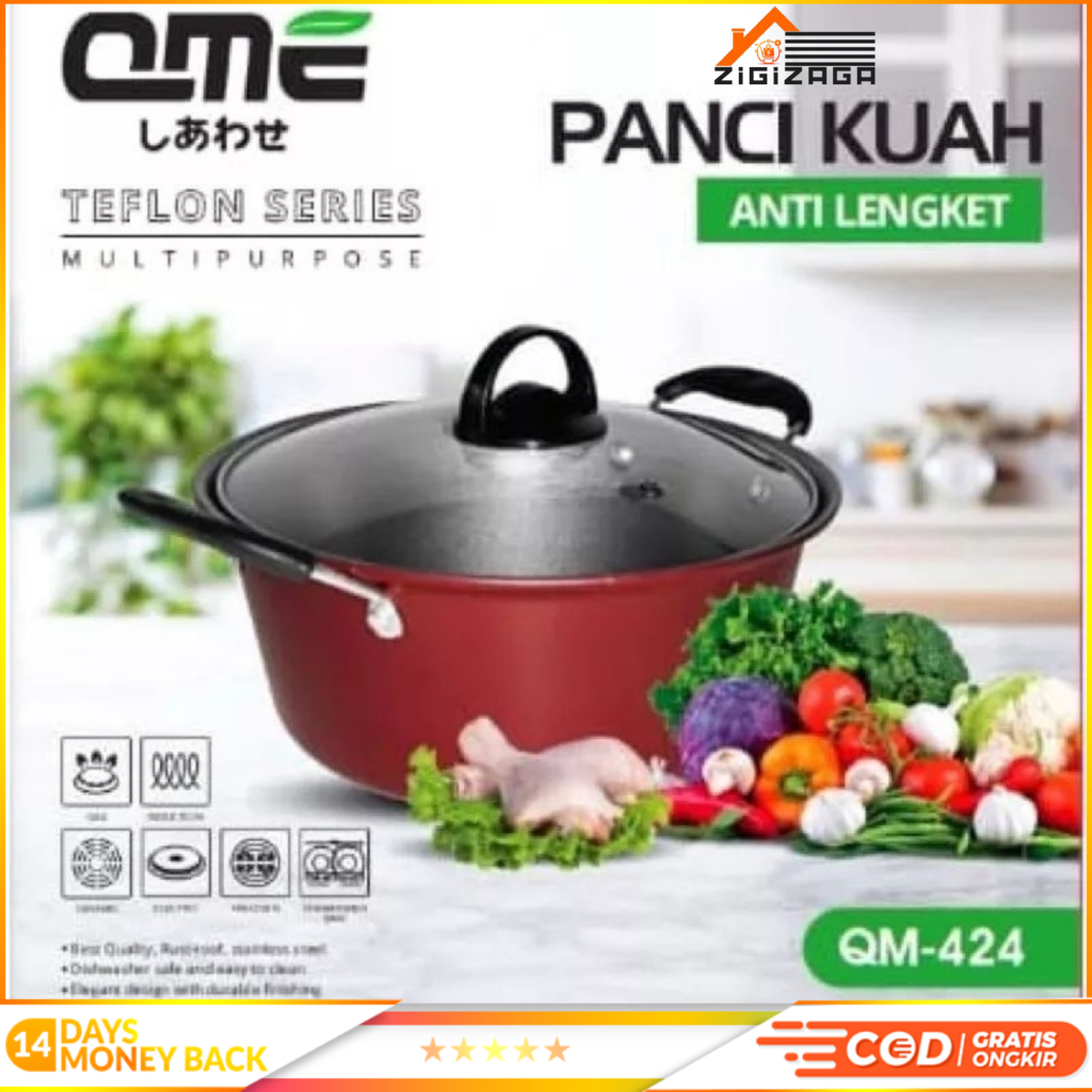 PANCI KUAH SAYUR GSF WAJAN ANTI LENGKET Kuah Enamel Serbaguna 22CM TUTUP KACA Kualitas Impor MurahPA