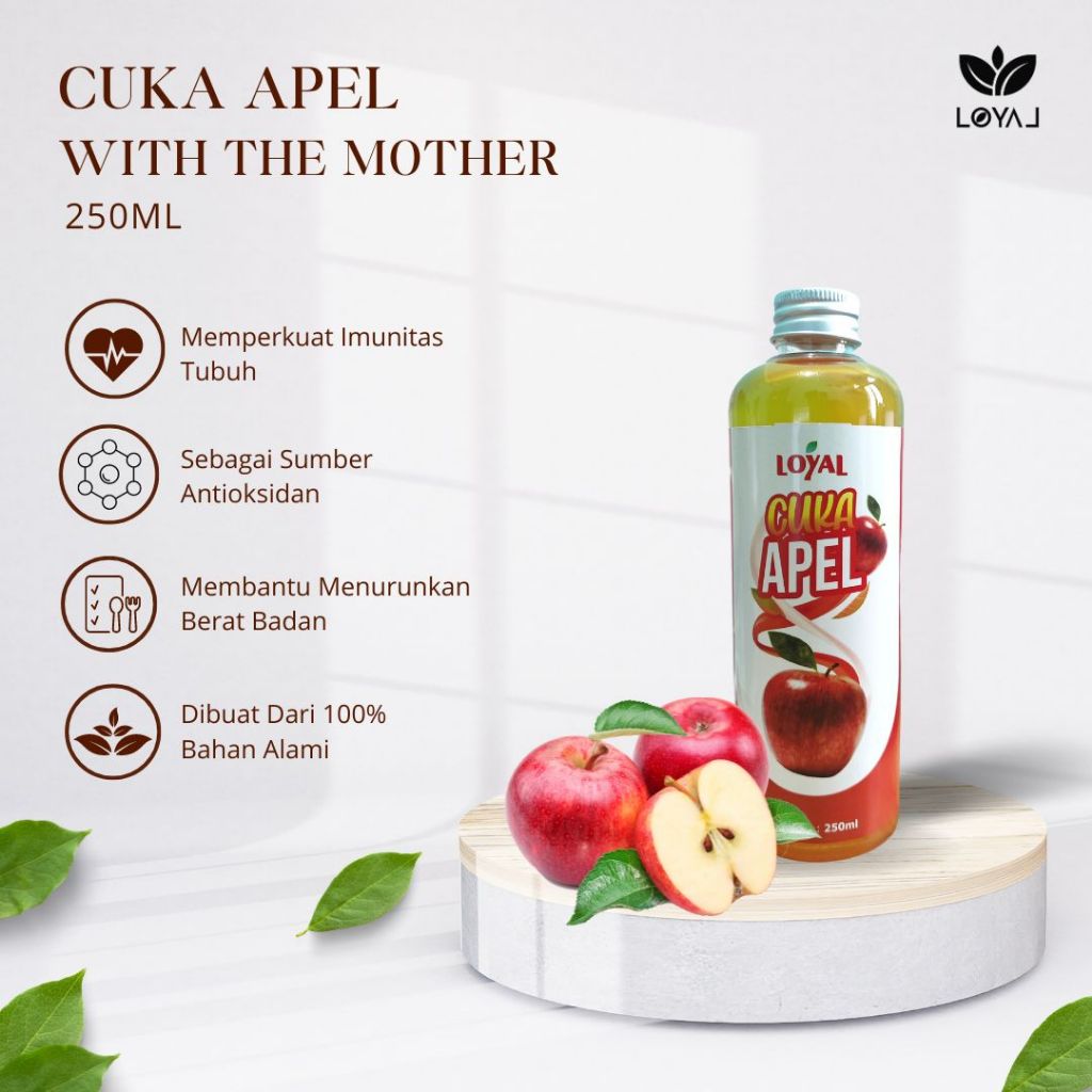 

CUKA APEL/APPLE VINEGAR DENGAN THE MOTHER 250ML