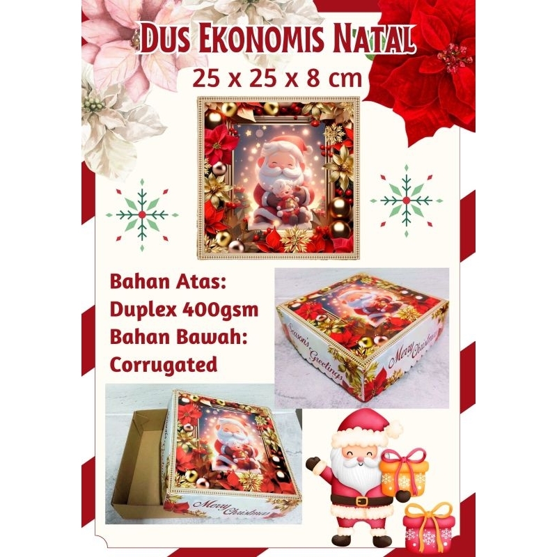 

Dus Kue Natal 25 x 25 x 8 Cake Box Christmas Hampers Murah Ekonomis Kokoh