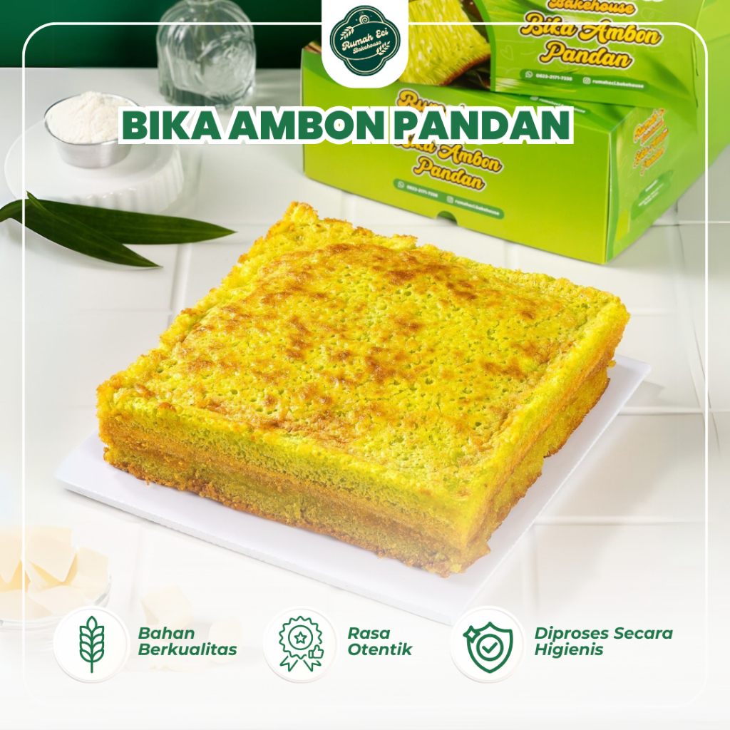 

Bika Ambon Rasa Pandan 1 Loyang Homemade Bakery Rumah Eci Bakehouse