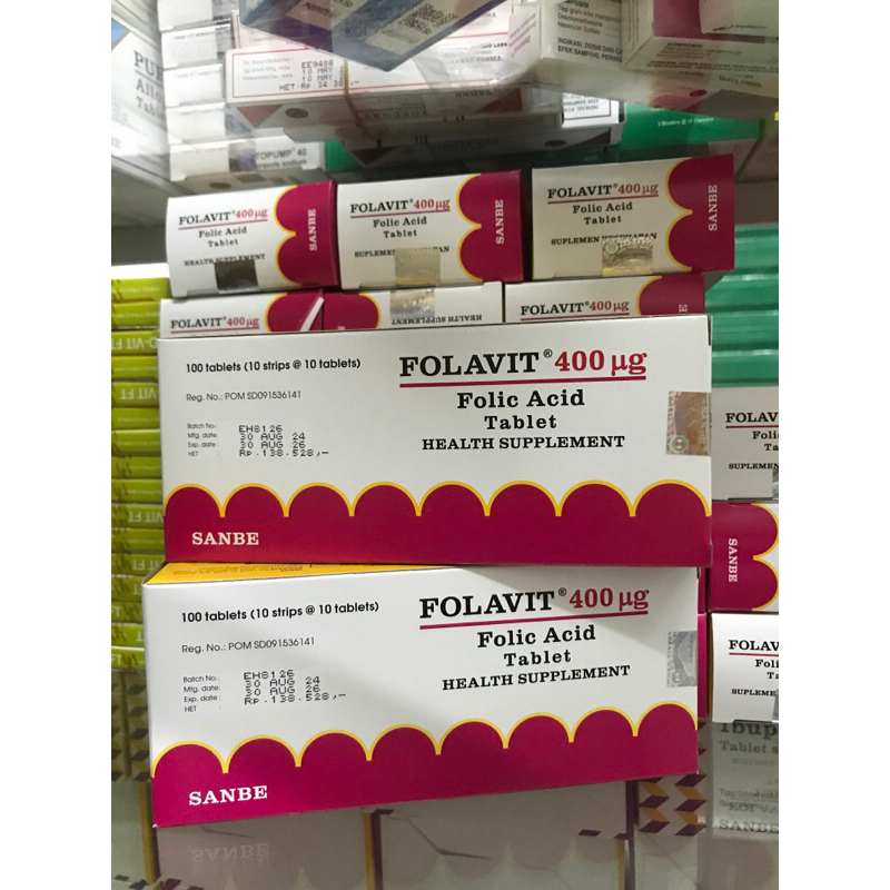Folavit 400 mg Folic Acid Tablet Sanbe