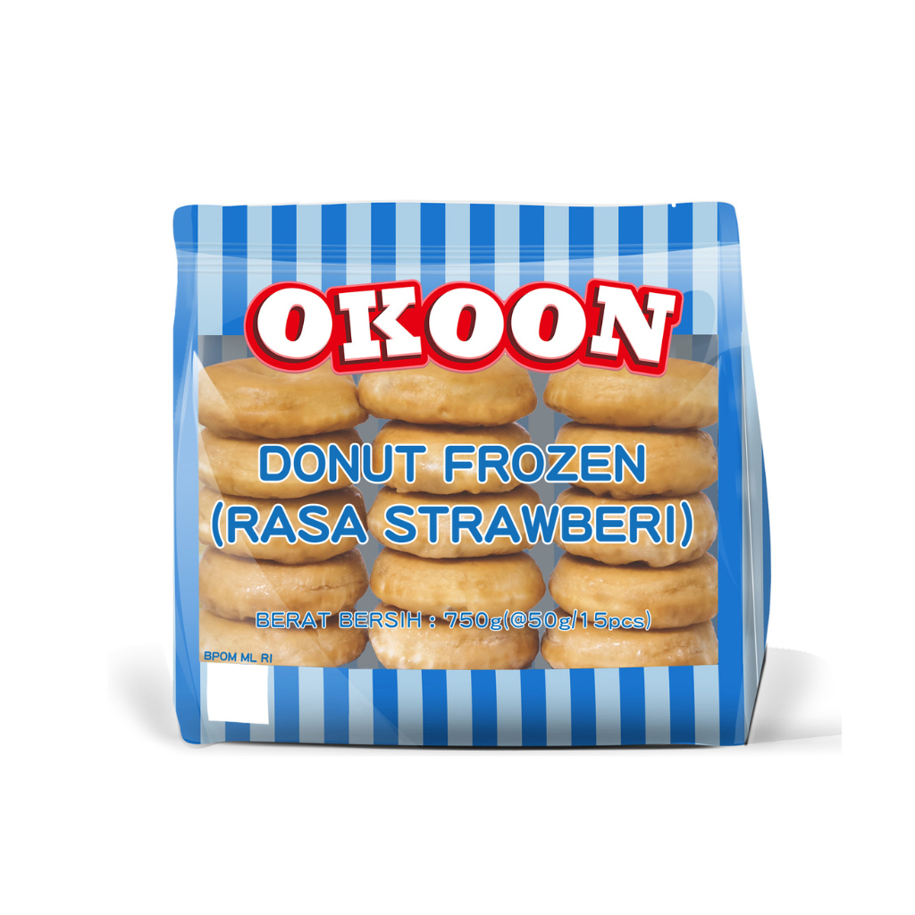 

OKOON Donat frozen (donat Stoberi)- Frozen Food- makanan beku- Makanan instan