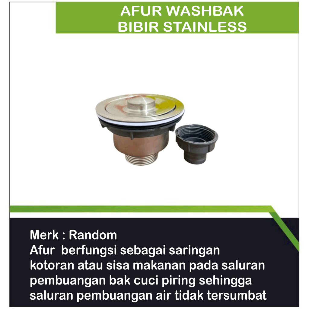 Afur Washbak Bibir Stainless / Afur Saringan Bak Cuci Piring/Afur Washbak