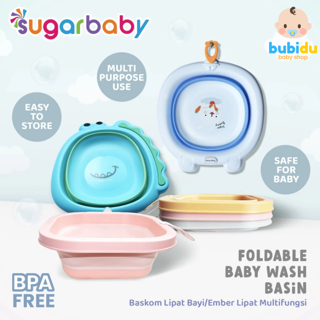 SUGAR BABY Foldable Wash Basin | Baskom Ember Lipat Perlengkapan Mandi Bayi Baru Lahir Sugarbaby