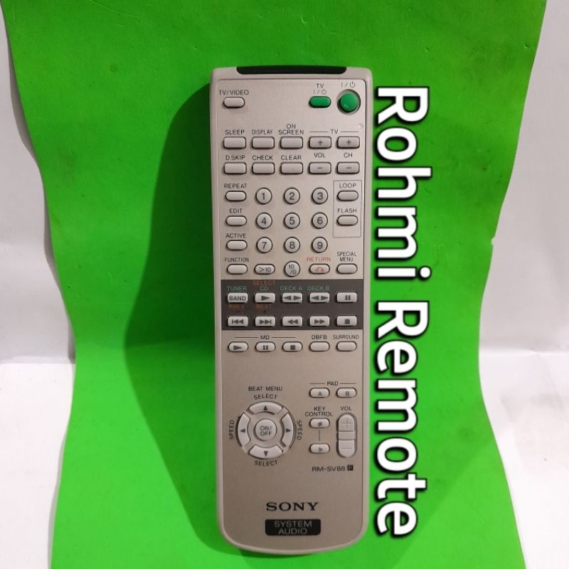 REMOTE REMOT DVD SONY SYSTEM AUDIO RM-SV88 FUNCTION ORIGINAL ASLI