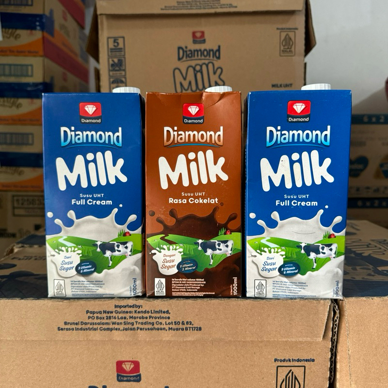 

Susu UHT Diamond Milk 1 Liter Rasa Fullcream Dan Coklat