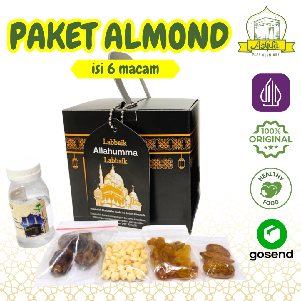 

Paket Oleh Oleh Umroh dan Haji Gift Hampers Premium Air Zamzam Asli + Kurma Khalas Kacang Almond